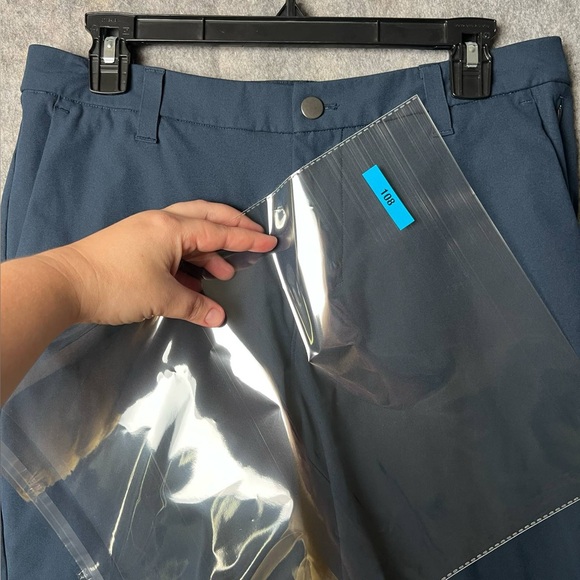 Lululemon ABC Men Size 31 Navy Blue Flat Front Shorts - Picture 6 of 6